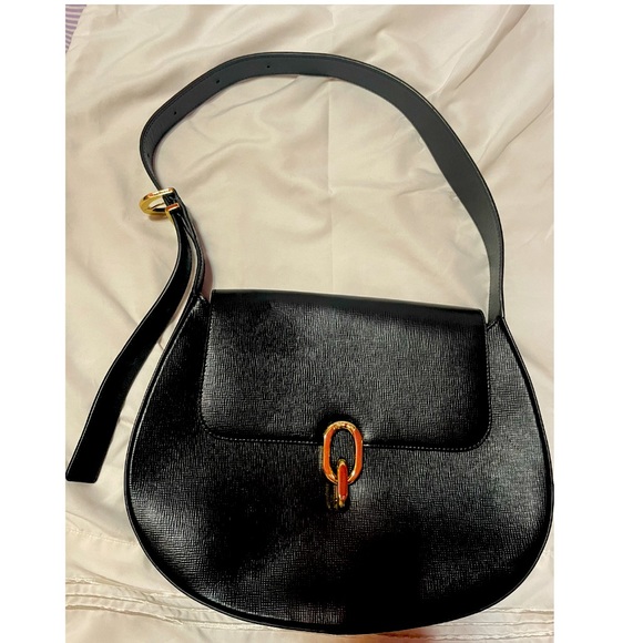 Black Leather Anine Bing Shoulder Bag
